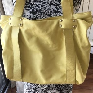 Yellow leather purse